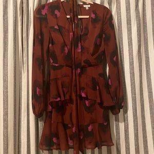 Abstract cheetah ruffled dress